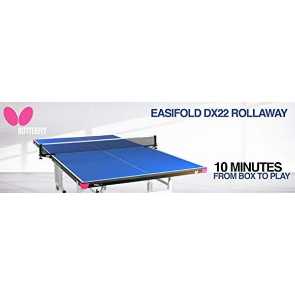 Butterfly Easifold DX 22 Table Tennis Table - 3 Year Warranty Ping Pong Table - 10 Minute Quick Assembly - Folding with Wheels - Compact Storage Ping Pong Table