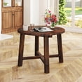 thumbnail image 2 of Costway 1 PCS Table d'Appoint Extérieur avec Structure en Bois Massif Petite Table Basse Ronde pour Jardin, 2 of 10