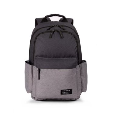 SWISSGEAR Daypack Backpack with Padded Shoulder Straps & Padded Airflow Back Panel, 18 Inch, Black/Gray