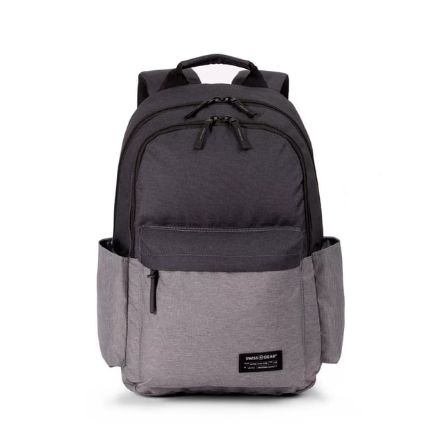 SWISSGEAR Daypack Backpack with Padded Shoulder Straps & Padded Airflow Back Panel, 18 Inch, Black/Gray
