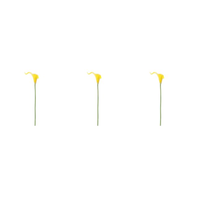 kurtrusly Wedding Decor With Simulated Calla - Choose Variety Of Colors And Styles With High 3D And Simulation Durable PU Pure Yellow 3PCS