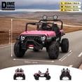 thumbnail image 3 of Kids on Wheelz HAVOC 3.0 24V 2-Seater Electric UTV Ride-On Car for Kids with Parent Remote Control, Reinforced Metal Frame, Quad Motors, LED Lights & Bluetooth Music, Pink, 3 of 7