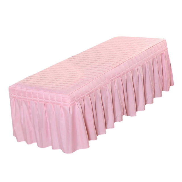 Housse de Lit Draps de Table de Massage avec Jupe de Lit et Trou 73x28 Pouces Rose Tel Que Décrit