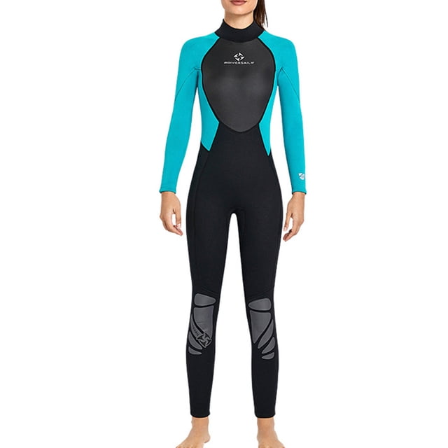 QualitChoice Combinaison de Plongée Haute Efficacité à Manches Longues, Maillot de Bain Doux pour la Peau, Col Ras du Cou Classique, Structure Composite à Trois Couches, Combinaison de Plongée Femme Vert G