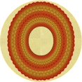 thumbnail image 1 of Ahgly Company Tapis d'Intérieur Ronds Transitionnels Lavables à la Machine Orange Rouge Orange, 3 Pieds Rond, 1 of 7