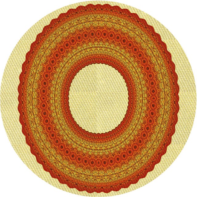 Ahgly Company Tapis d'Intérieur Ronds Transitionnels Lavables à la Machine Orange Rouge Orange, 3 Pieds Rond