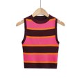 thumbnail image 3 of Dealovy Débardeurs pour Femmes Été Côtelé Court Ajusté Rayé Sans Manches Col Rond T-Shirts, 3 of 4