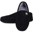 thumbnail image 1 of Roxoni Pantoufles pour Hommes, Pantoufle Mocassin en Suède avec Mousse Mémoire Noire, 1 of 5