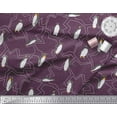 thumbnail image 3 of Soimoi Purple Rayon Crepe Fabric Penguin Ocean Fabric Prints By Yard 46 Inch Wide, 3 of 3