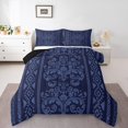 thumbnail image 2 of Erosebridal Vintage Damask Bedding Sets Queen with Comforter, Aztec Bohomian Duvet Insert, Geometry Triangle Decor, Reversible, 2 of 7
