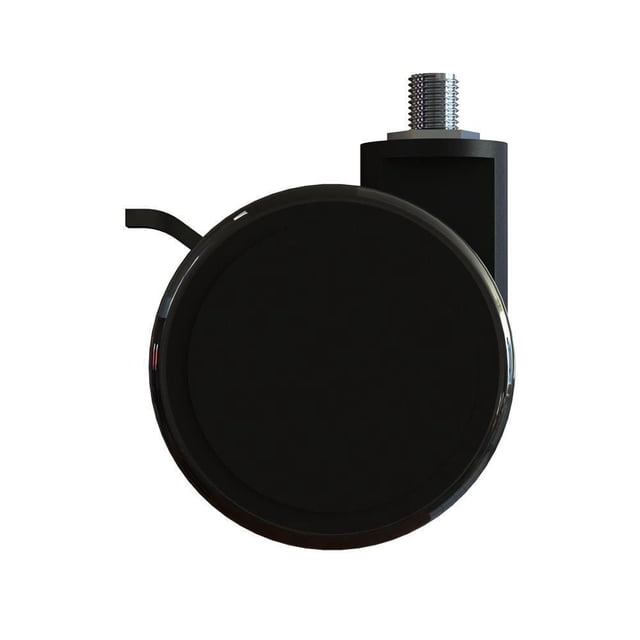 Roues Pivotantes Verrouillables Next Level pour Course, Vue Orientée vers l'Avant de 10 Roues Pivotantes Noires en Boîte, Mettant en Valeur des Tiges Filetées et un Mécanisme Poussoir-Verrouillage; Compatibles avec les cockpits de Simulateur F-GT et GTtrack, dimensions en Boîte 31,5 x 15,5 x 6 cm (12 x 6 x 2 Po); Utilisées Souvent pour des Bureaux de Jeu Mobiles Ou des Postes de Travail Compacts.