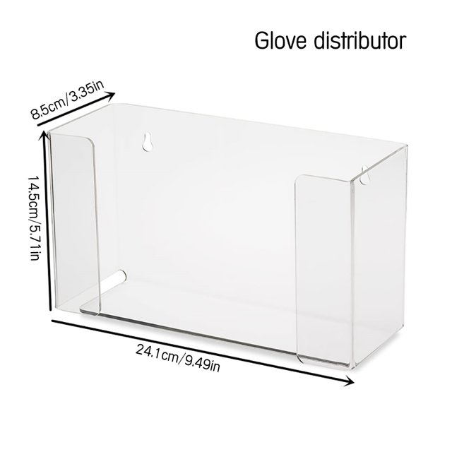 Distributeur de Gants Jetables Transparents Antipoussière Support Mural Transparent Acrylique Gants Boîte de Rangement Conteneur
