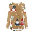 thumbnail image 4 of T-shirts pour Femmes Femmes Décontracté Imprimé Noël Ample Manches Longues Col Rond Hauts Blouses pour Femmes Tenue de Bureau Décontractée en Liquidation, 4 of 5