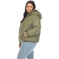 thumbnail image 2 of White Mark Women's Zip Hooded Puffer Jacket with Pockets, 2 of 7