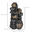 thumbnail image 3 of Outsunny 4-Tier 28.3" Resin Solar Water Fountain with LED Lights and Pump, 3 of 10