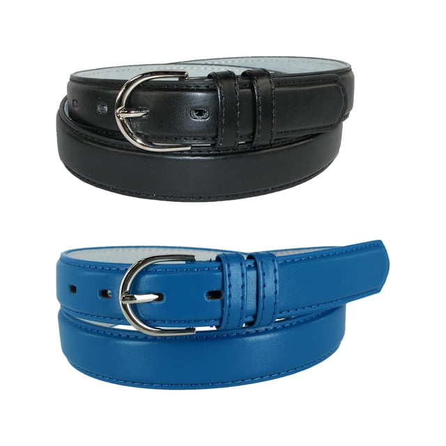 CTM® Ceinture Habillée en Cuir 1 1/8 Pouce (Lot de 2 Couleurs) (pour Femmes)