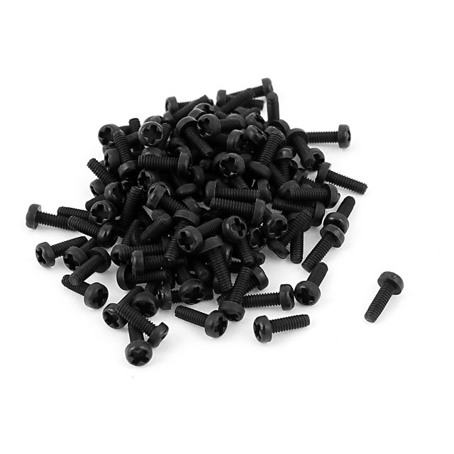 Unique Bargains M2 x 6mm Vis de Machine à Tête Croisée en Plastique Noir (Lot de 100)
