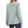 thumbnail image 4 of EQWLJWE Blouses à Manches Longues pour Femmes Col Rond Manches Longues Creusées Patchwork T-shirt Ample Vêtements d'Automne pour Femmes, 4 of 5