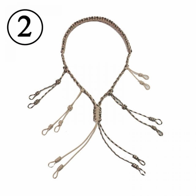 1Pc Duck Call Lanyard Cord Hunter Game Call Lanyard Decoy Rope with 12 Adjustable Loops Wild Bird Whistle B