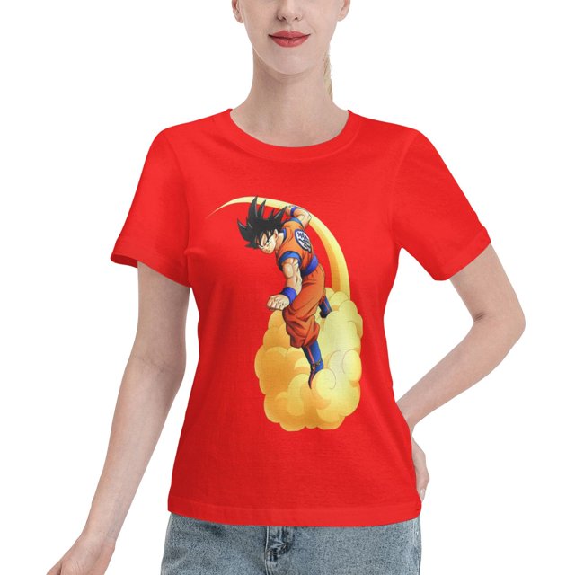 T-Shirt Basique à Manches Courtes pour Femmes Dragon Ball Wukong