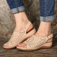 thumbnail image 2 of DPTALR Women's Flat Sole Beach Sandals Summer Non-Slip Causal Slippers, 2 of 4