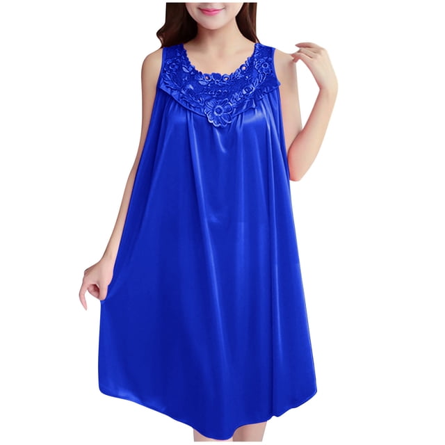 Tqcoqu Women's Round Neck Solid Color Loose And Comfortable Plus Size Home Skirt