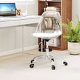 thumbnail image 2 of Costway 1 PCS Chaise de Bureau Transparente avec Siège Pivotant et Coussin en Cuir PU Souple Roues Universelles, 2 of 10