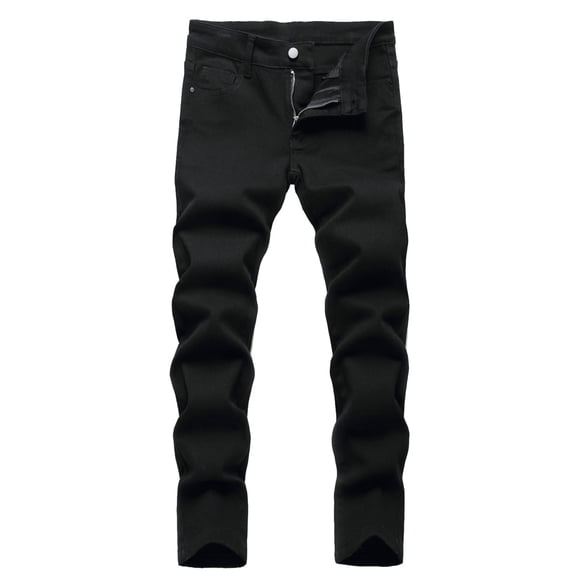XASZHN Boy's Skinny Fit Ripped Distressed Fashion Kids Denim Jeans Pants Black 14