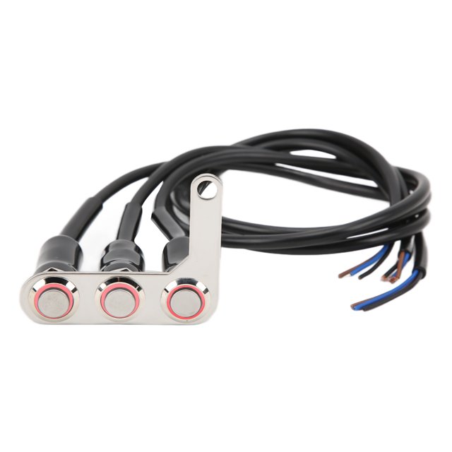 Interrupteur de Guidon de Moto LED en Acier Inoxydable Imperméable pour Phare de Klaxon Spot LampLeft