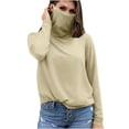 thumbnail image 3 of Économies du Printemps! BiZtdJrK Chemises de Protection Solaire pour Femmes, Respirantes pour l'Extérieur, à Manches Longues, pour la Randonnée et la Pêche, avec Masque Facial, Vêtements de Vacances à la Plage, Beige, P, 3 of 6