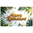 thumbnail image 1 of Happy Retirement Banner with Green Leaves Gold Balls and Stars Background Party Decoration for Retirement Parties Photo Backdrop Retirement Celebrations Decor Props, 1 of 4
