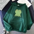 thumbnail image 2 of cllios Womens Cute Cartoon Frog Print Hoodies Long Sleeve Pullover Drawstring Hooded Sweatshirts, 2 of 3