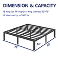 thumbnail image 2 of ULIESC 14" Heavy Duty Metal Platform Bed Frame, No Box Spring Needed, King Size, 2 of 6