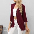 thumbnail image 4 of Cardigan à Manches 3/4 pour Femmes Cardigan à Manches 3/4 pour Femmes Mode Décontractée Confortable Cardigan Uni Haut Blouse, 4 of 9