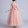 thumbnail image 4 of LOVZFMLL Girls' Summer Short Sleeve Ruffled Lace Round-Neck Embroidery Mesh Princess Bow Skirt, 4 of 4