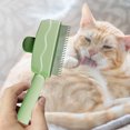 thumbnail image 3 of Upgraded Pet Hair Removal Comb Flea Lice For Cats Dogs Stainless Steel Teeth Grooming Brush With Easy Release Button, 3 of 3