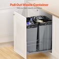 thumbnail image 2 of VEVOR Double Pullout Waste Container Kitchen Trash Can with Soft Close Grey 50QTx2, 2 of 9