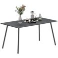 thumbnail image 1 of Outsunny Table à Manger Rectangulaire pour Patio pour 6 Personnes, Table d'Extérieur, Gris, 1 of 10