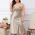 thumbnail image 2 of Timegard Nuisettes Sans Manches pour Femmes Col en V Profond Bretelles Ajustables Chemise de Nuit Fente Latérale Longue Robe, 2 of 7