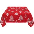 thumbnail image 4 of Merry Christmas Tablecloth 60 x 60 Inch Square, Red Christmas Tree Table Cloth, Winter Xmas Tablecloths Polyester Washable Fabric Farmhouse Decorative for Holiday Home Kitchen Dining Party, 4 of 6