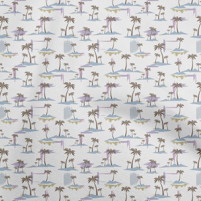 oneOone Polyester Spandex Light Blue Fabric Travel Dress Material Fabric Print Fabric By The Yard 56 Inch Wide