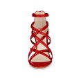 thumbnail image 2 of BLISSFUL STEP Chaussures pour Femmes à Brides à Lacets à Bout Ouvert Sandales Habillées à Talon Aiguille Haut Rouge 7,5, 2 of 8