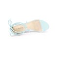 thumbnail image 4 of BLISSFUL STEP Women's Clear Strap Block Heel Lace up Heels Sandals Blue (Size 9), 4 of 8