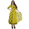 thumbnail image 1 of Moomaya Womens A Line Kurti With Pant Front Slit Printed Evening Indian Kurta-3XL, 1 of 1