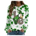 thumbnail image 1 of QIPOPIQ Chandails à Manches Longues pour Femmes St. Patrick's Day T-Shirts Shamrock T-Shirt Chemise Verte Tee St Patricks Day Chemises Tunique Col Rond Hauts Amples Chandail Chemises des Fêtes T-Shirts Graphiques Aubaines, 1 of 5