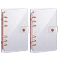 thumbnail image 1 of Jinsinto 2-Ring Clear Binder Covers, Personal A6 Transparent PVC Binder Cover Notebook Shell Round Ring Binder Cover, Refillable Loose Leaf Journal, 1 of 5