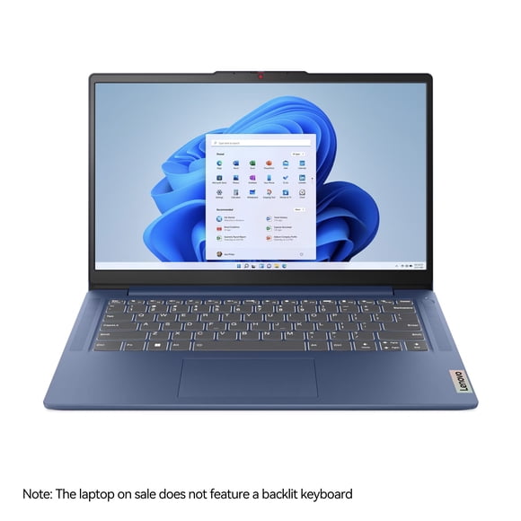 Lenovo IdeaPad Slim 3 Portable 14 Pouces HD, Intel N100, 4 Go RAM, 128 Go, Lecteur de Carte SD, USB-C, Français/anglais, Windows 11 Mode S, Abyss Blue