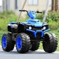 thumbnail image 4 of Costway 12V Kids 4-Wheeler ATV Quad Ride On Car w/ LED Lights Music  USB Navy, 4 of 9