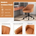 thumbnail image 4 of Giantex Chaise de Bureau à Domicile en Cuir, Chaise d'Ordinateur Pivotante à Roulettes avec Hauteur Réglable, 2, 4 of 6