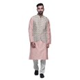 thumbnail image 1 of Atasi Ensemble de Pyjama Kurta Churidar Traditionnel Indien avec Veste Nehru pour Hommes Blanc, 1 of 3